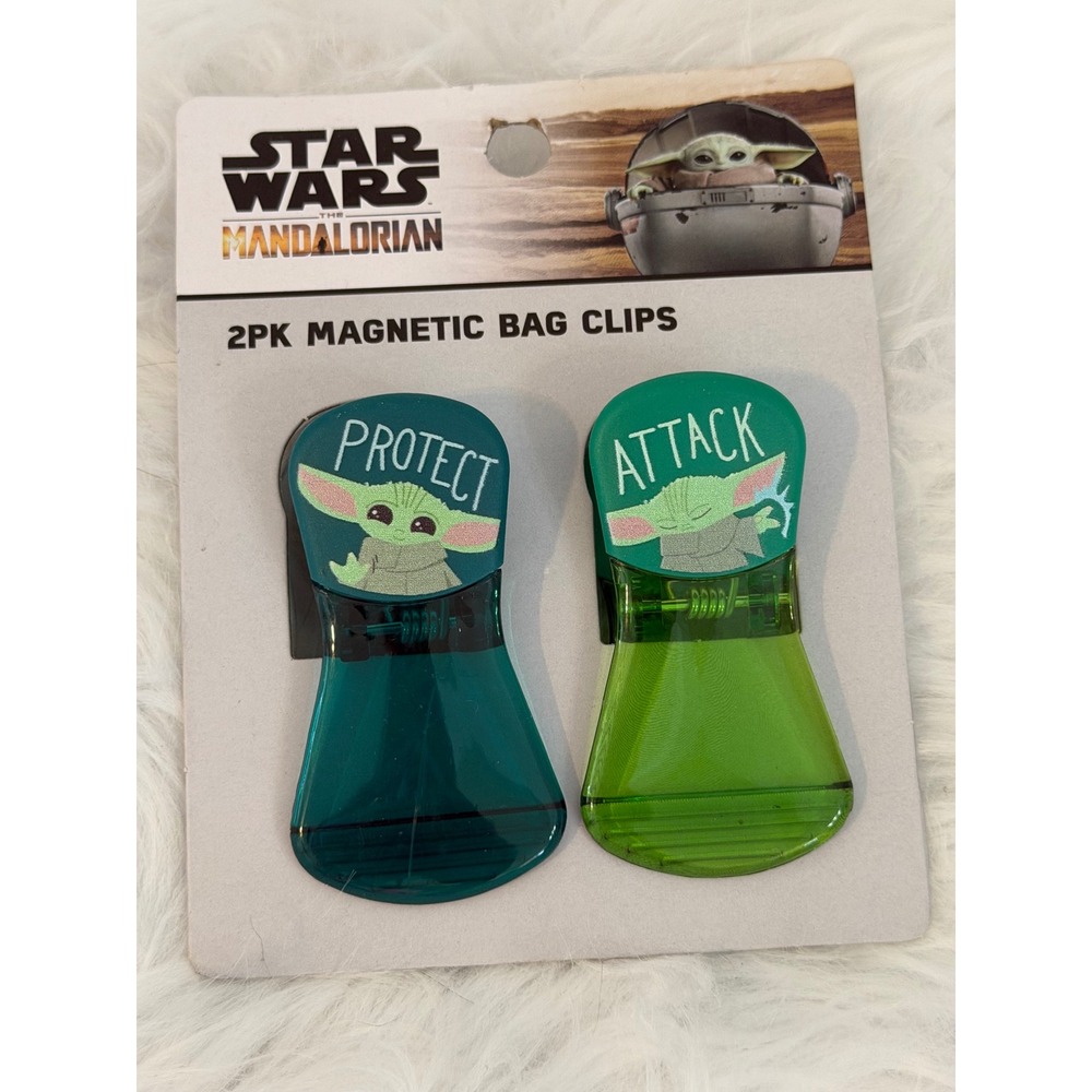 Star Wars Mandalorian Grogu Baby Yoda 2PK Magnetic Bag Clips Protect Attack New